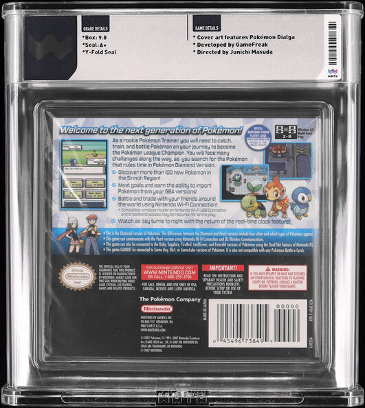 2007 POKEMON DIAMOND VERSION NINTENDO DS WATA 9.8 A+ SEALED