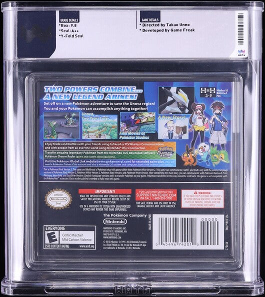 2012 POKEMON BLACK VERSION 2 NINTENDO DS WATA 9.8 A++ SEALED