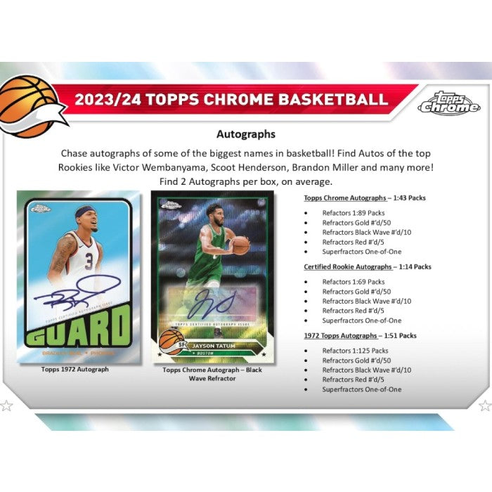 2023-24 Topps Chrome Basketball Hobby 12 Box Case