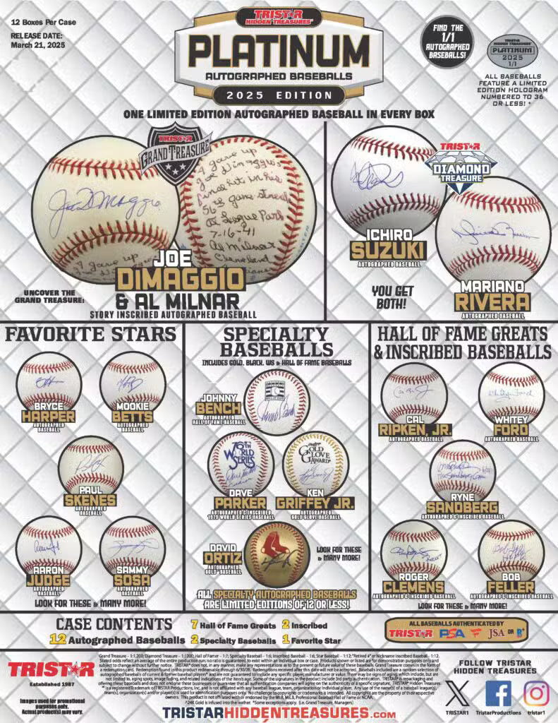 2025 Tri-Star Platinum Baseballs Mystery Box