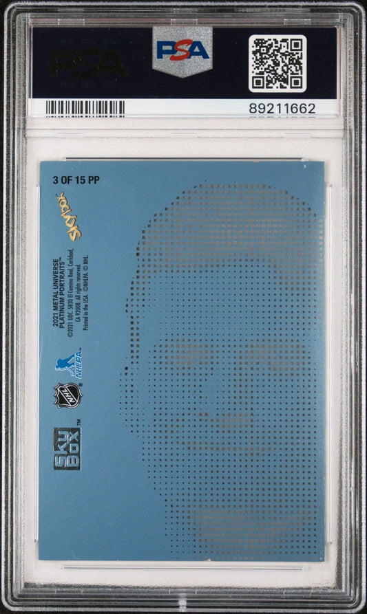 Alexis Lafreniere 2023 Metal Universe Platinum Portraits Metallic Blue PSA 9