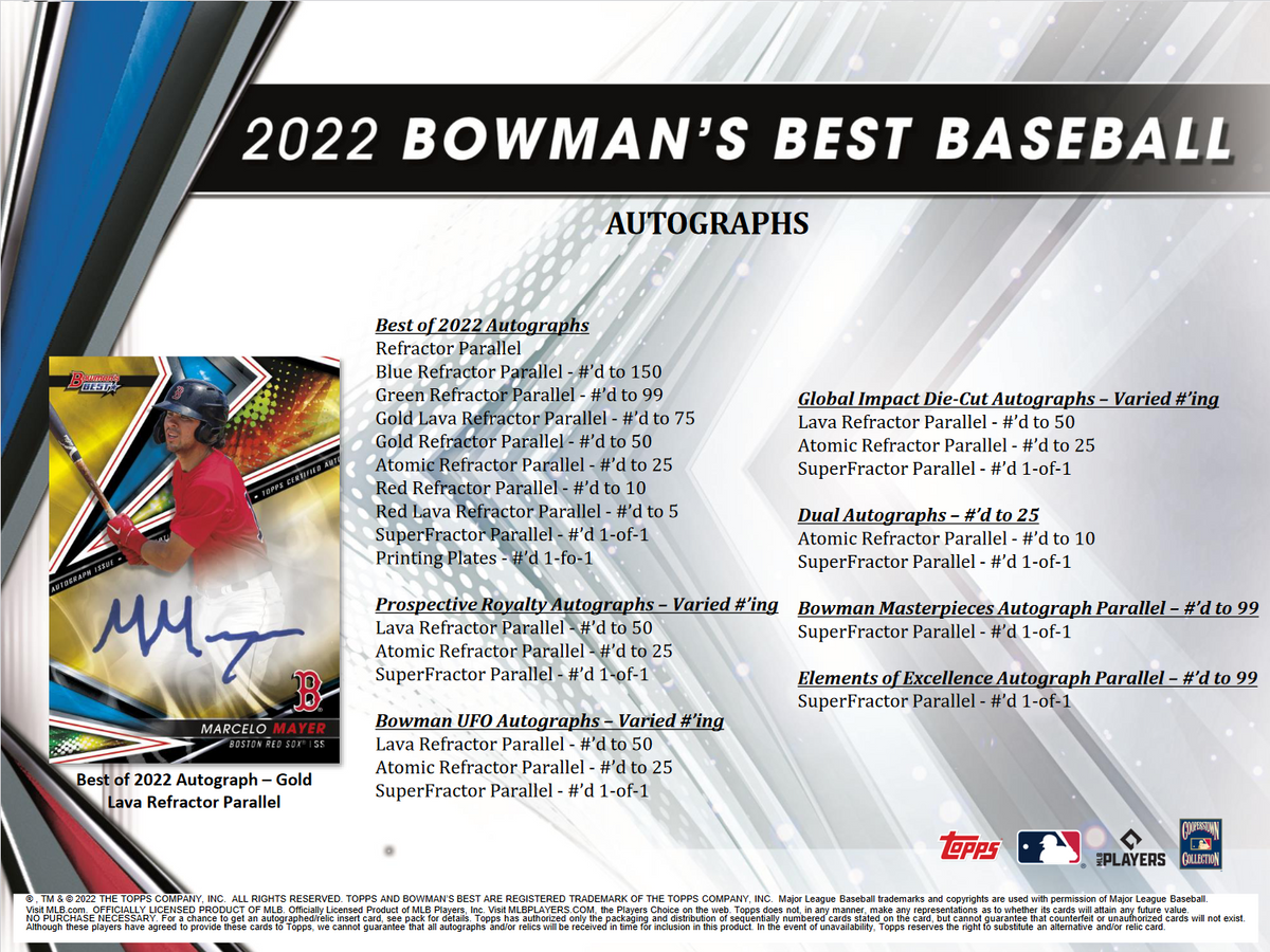 2022 Bowman's Best Baseball Hobby Box