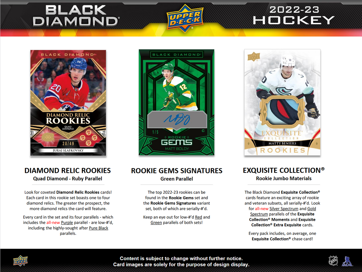2022-23 Upper Deck Black Diamond Hockey Hobby 10 Box Case