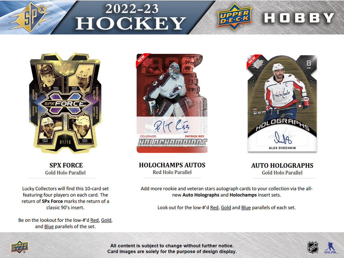 2022-23 Upper Deck SPx Hockey Hobby 20 Box Case