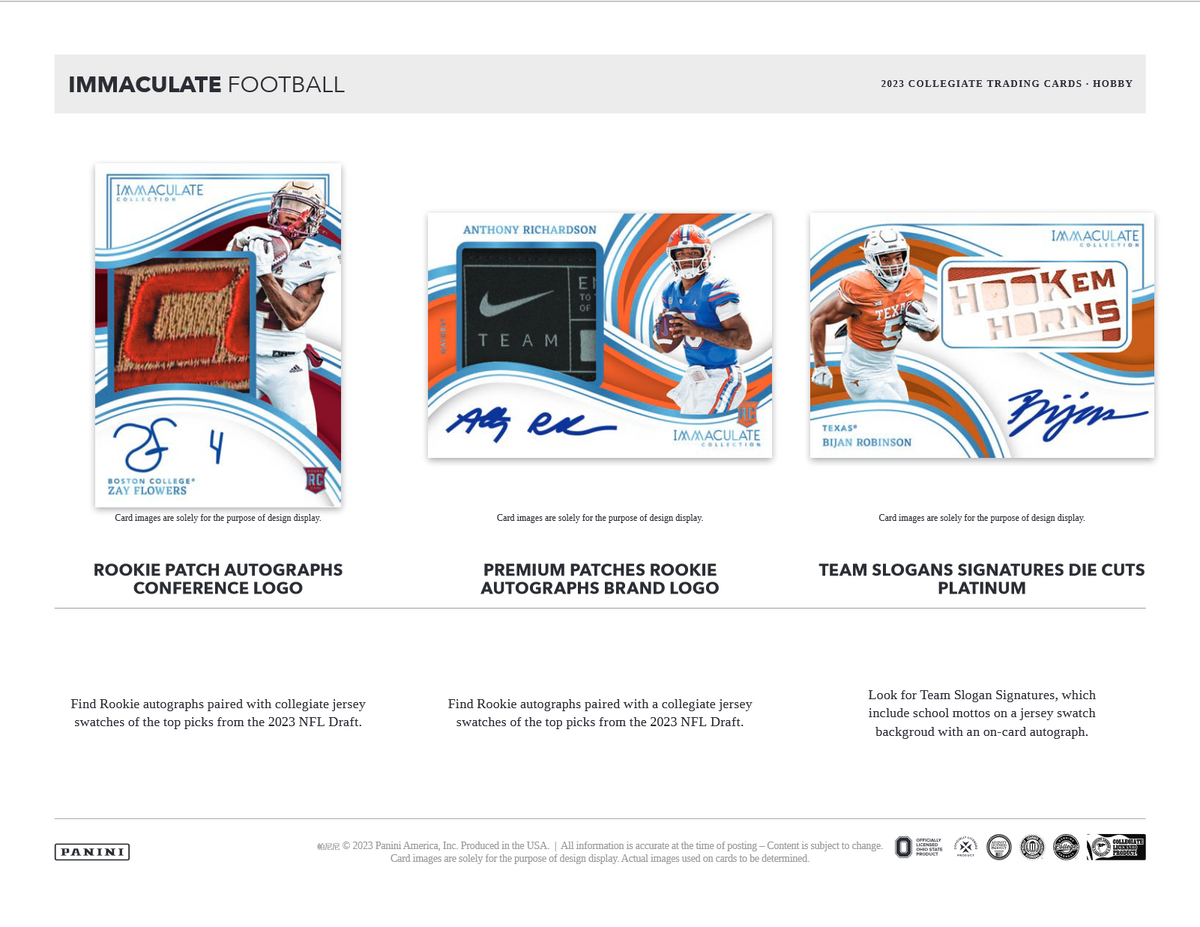 2023 Panini Immaculate Collegiate Football Hobby 5 Box Case