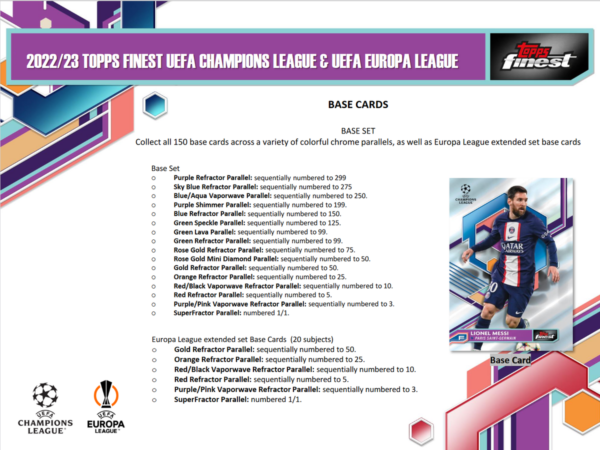 2022-23 Topps Finest UEFA Club Competitions Soccer Hobby Box