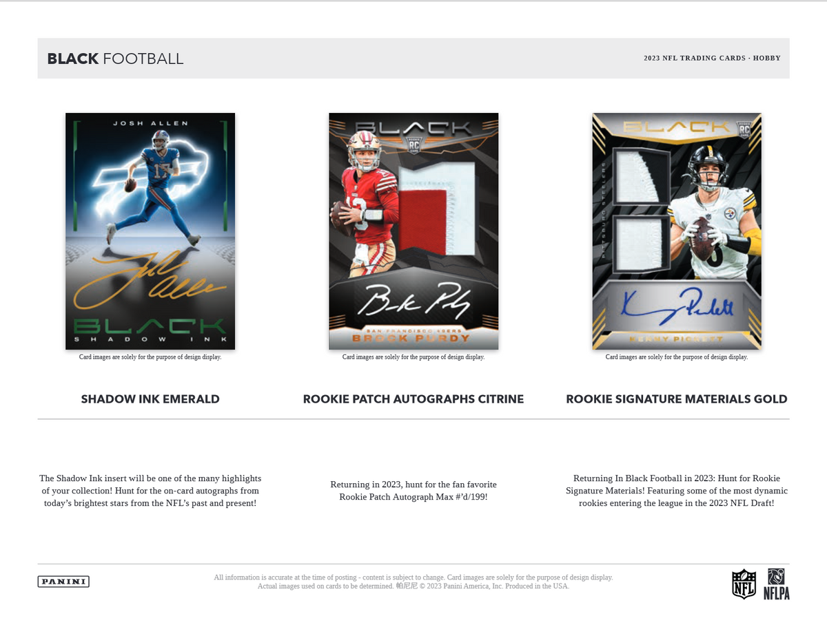 2023 Panini Black Football Hobby 12 Box Case