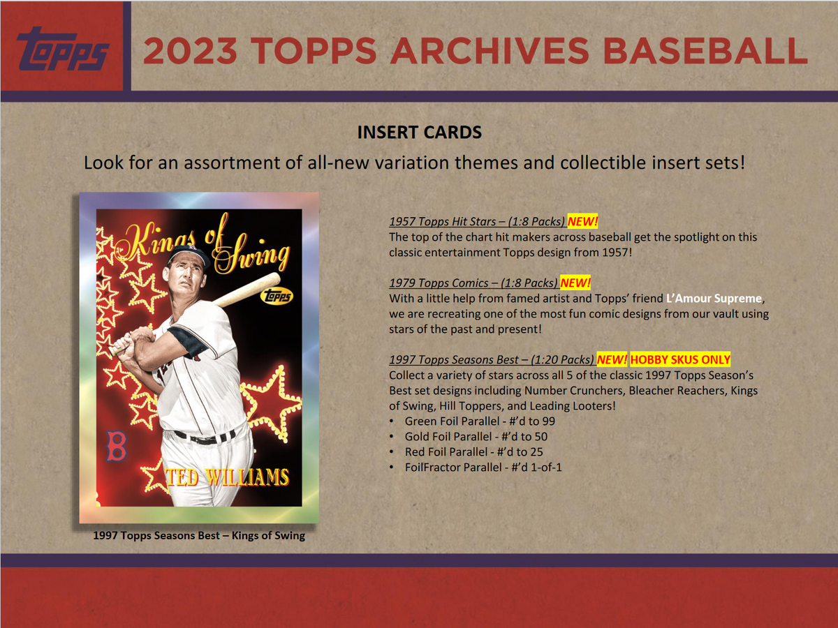2023 Topps Archives Baseball Hobby Collector 10 Box Case