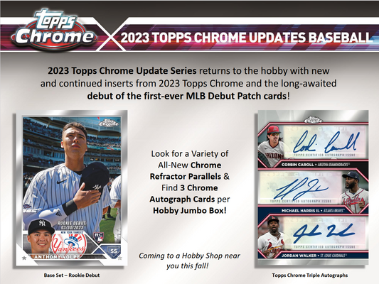 2023 Topps Chrome Update Series Baseball Jumbo 8 Box Case