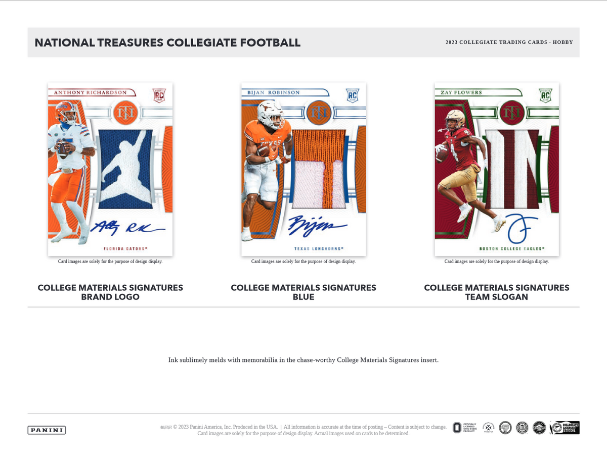 2023 Panini National Treasures Collegiate Football Hobby Box