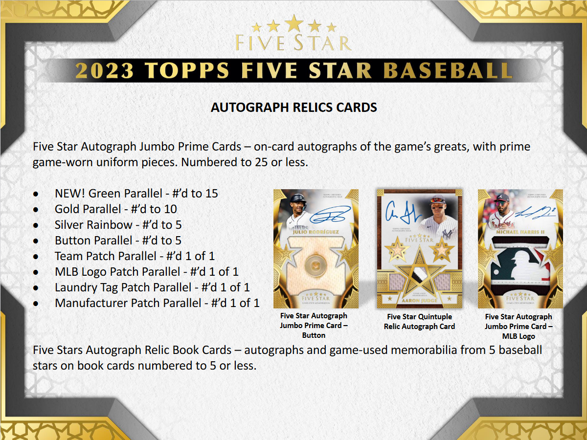 2023 Topps Five Star Baseball Hobby 8 Box Case