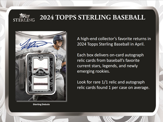 2024 Topps Sterling Baseball Hobby 4 Box Case