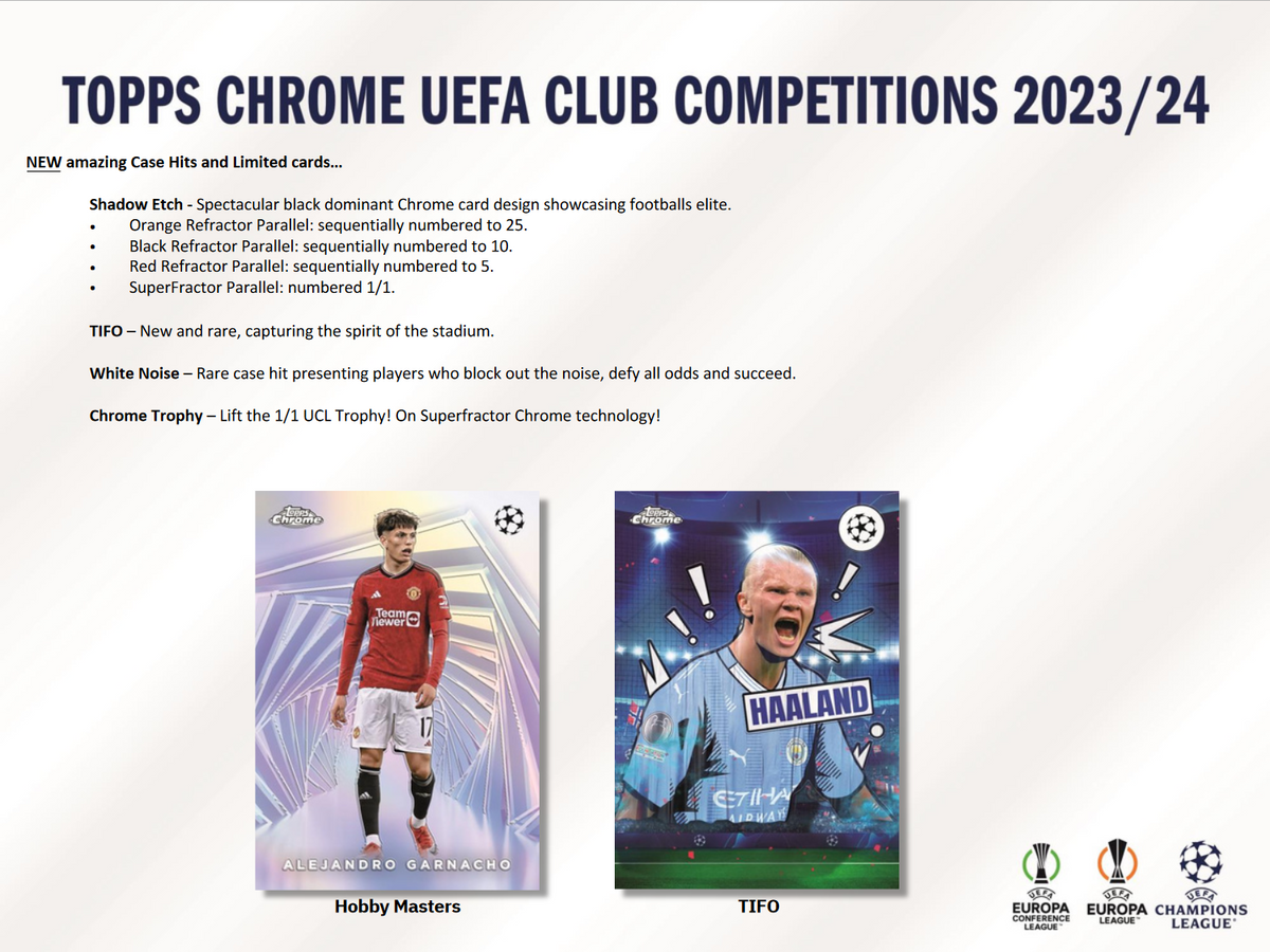 2023-24 Topps UEFA Club Competitions Chrome Soccer Jumbo Box
