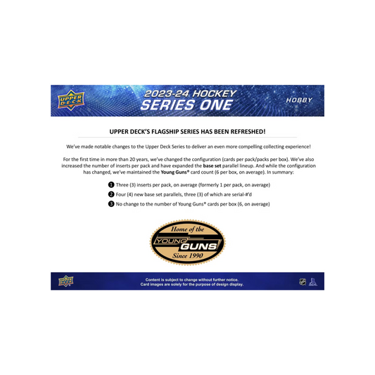 2023-24 Upper Deck Series 1 Hockey Hobby Box