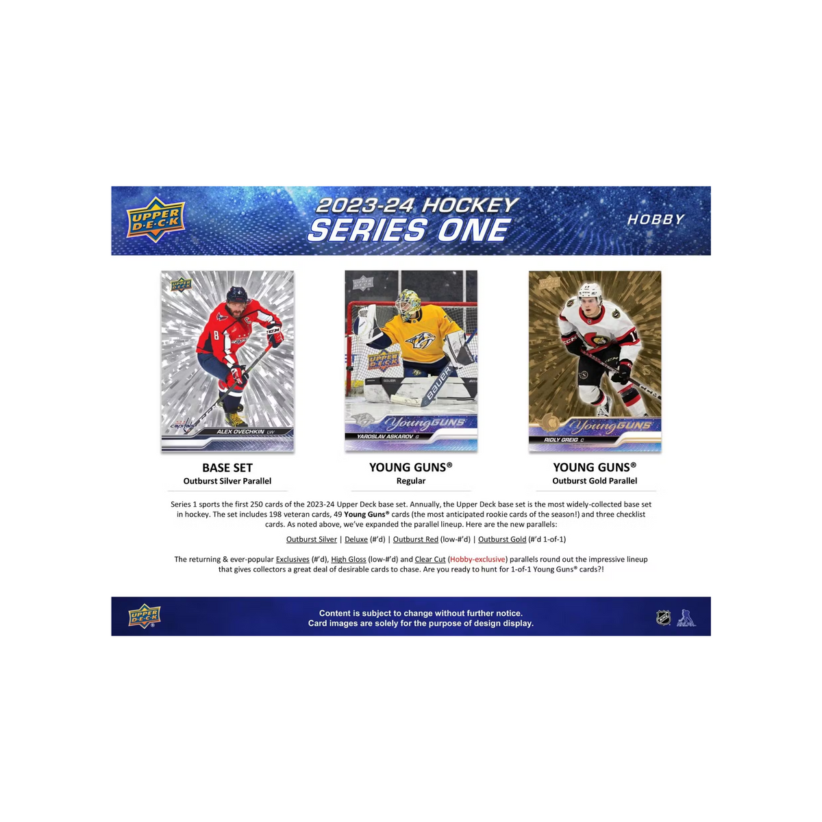 2023-24 Upper Deck Series 1 Hockey Hobby 12 Box Case